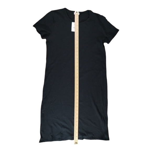 NWT J. Crew Women's Black Short Sleeve Midi T-shirt Dress Size XS Stretch Cotton - Picture 3 of 9